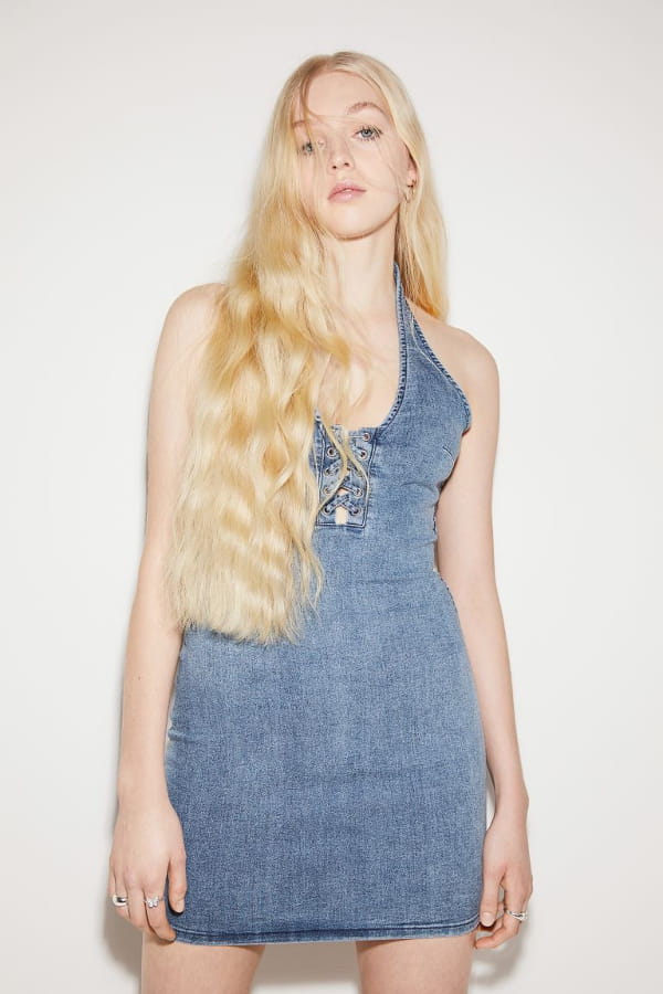 Robe courte en denim