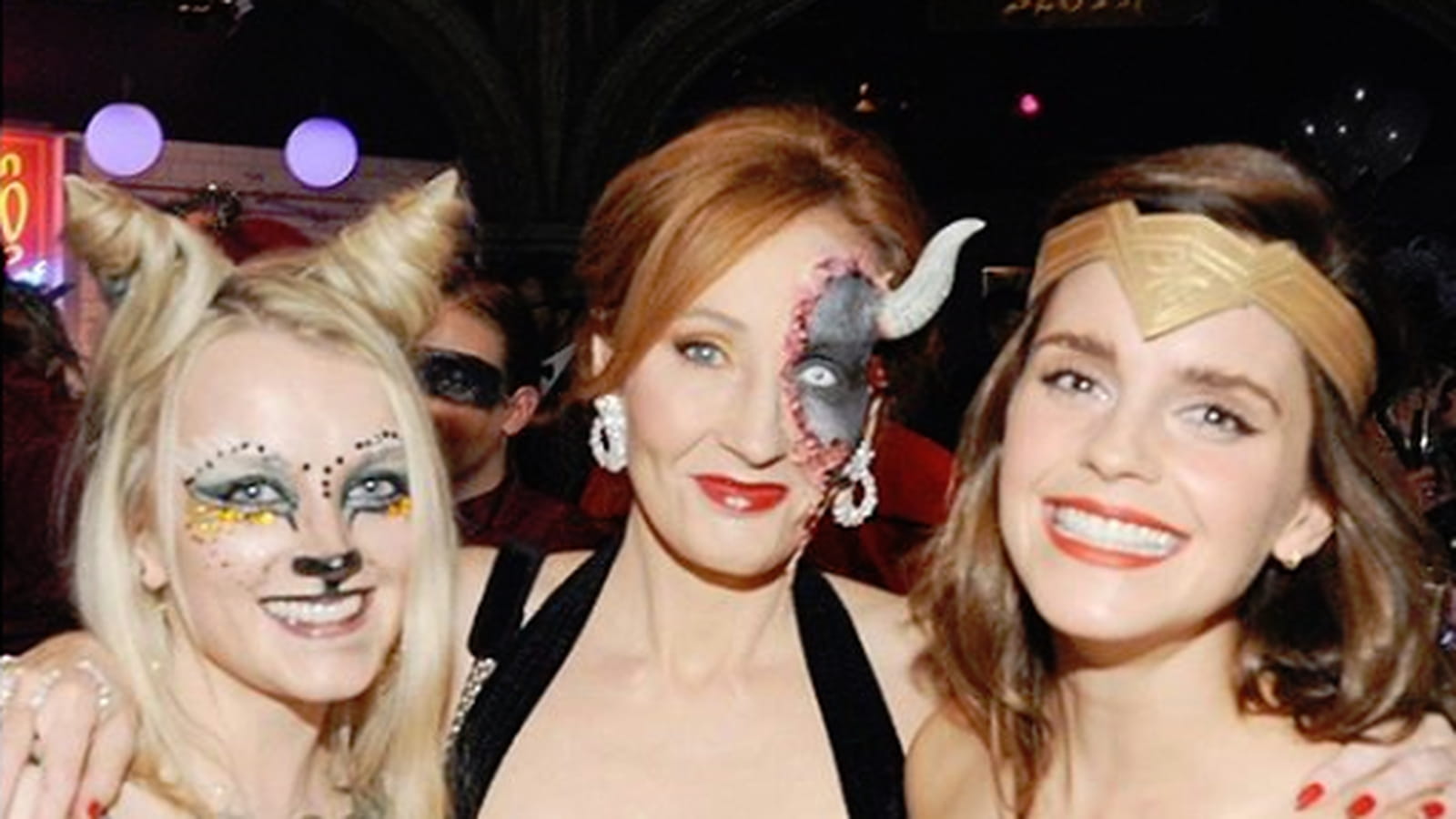 Evanna Lynch, J.K Rowling et Emma Watson