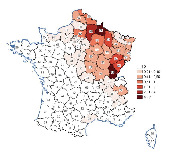 Carte hantavirus France
