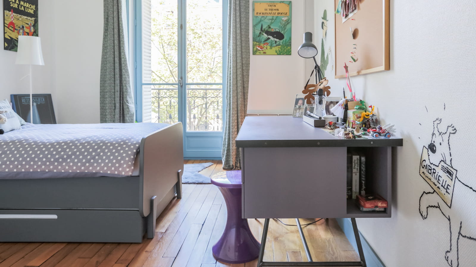 Bureau à niche lit à rangements