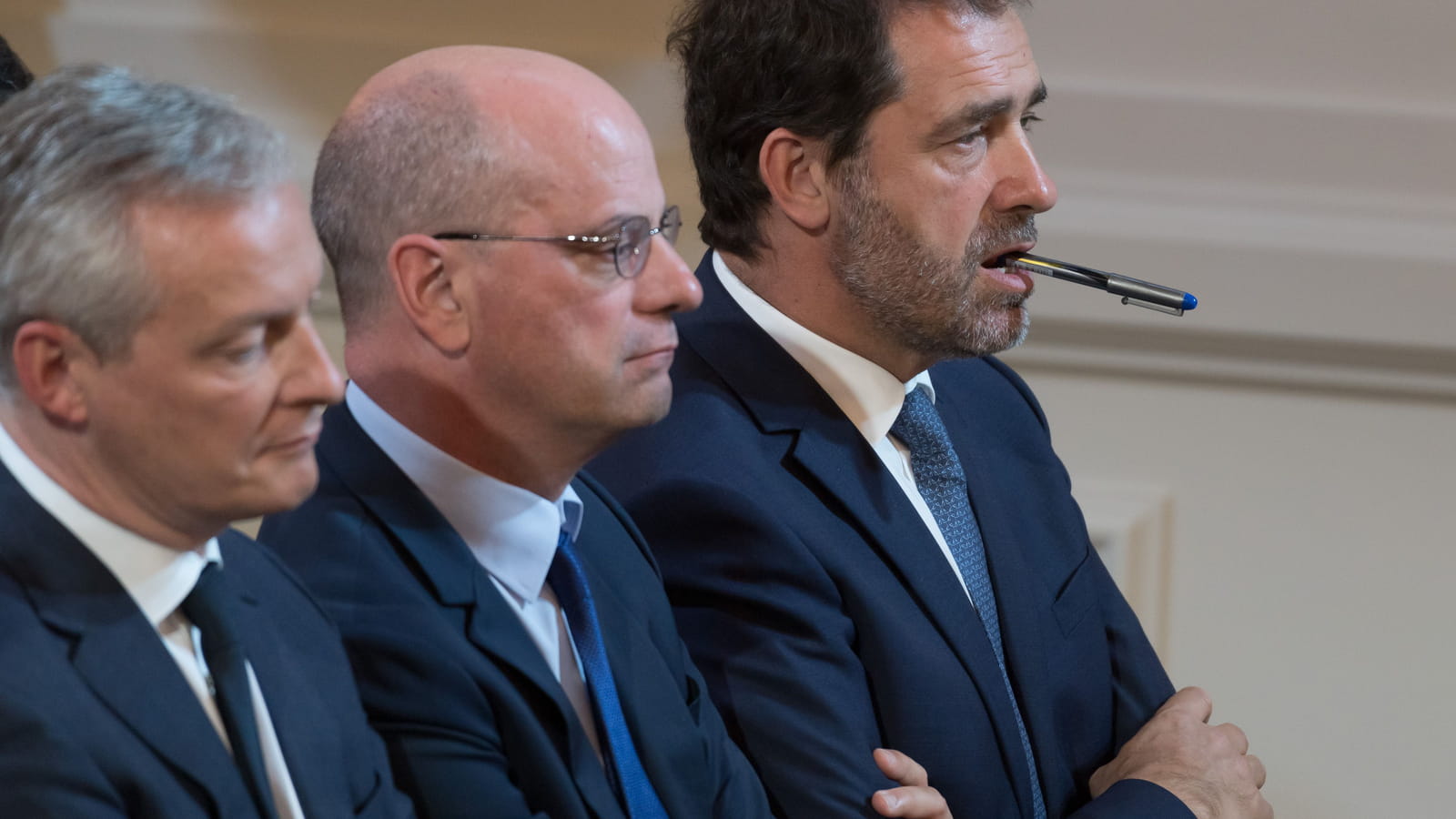 Christophe Castaner, Jean-Michel Blanquer et Bruno Le Maire