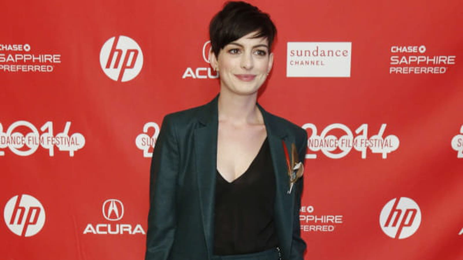 Anne Hathaway le 20 janvier 2014