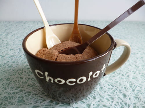 Mugcake végan cacao coco au psyllium avec Sukrin et yaourt de soja