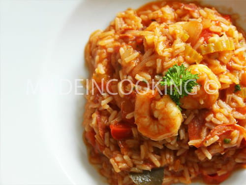 Jambalaya aux crevettes et au chorizo
