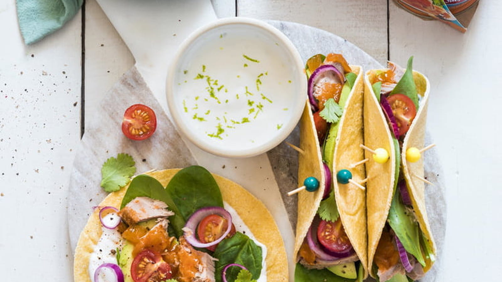 Tacos au thon sauce escabèche Saupiquet