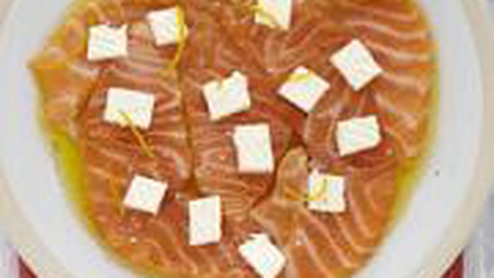 Carpaccio saumon au Caprice des Dieux à l'orange