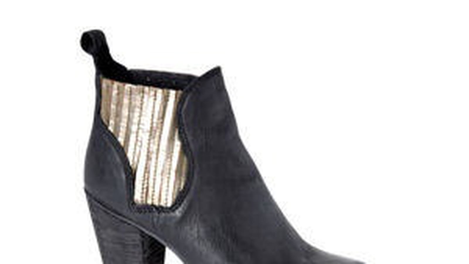 Bottines en cuir et smoks dorés de Promod