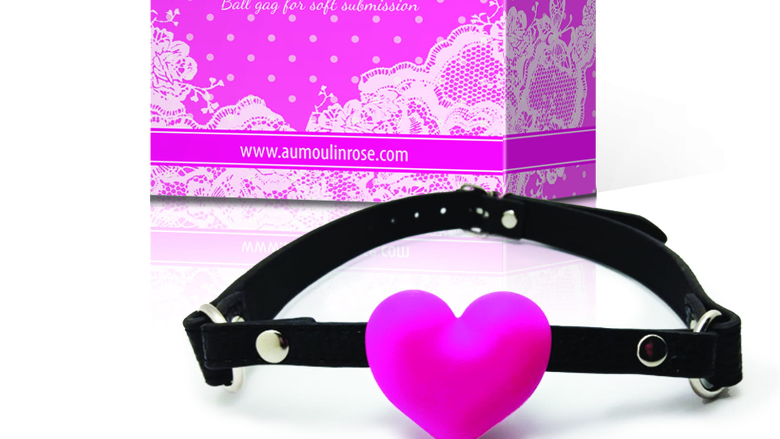Collier bâillon coeur silicone