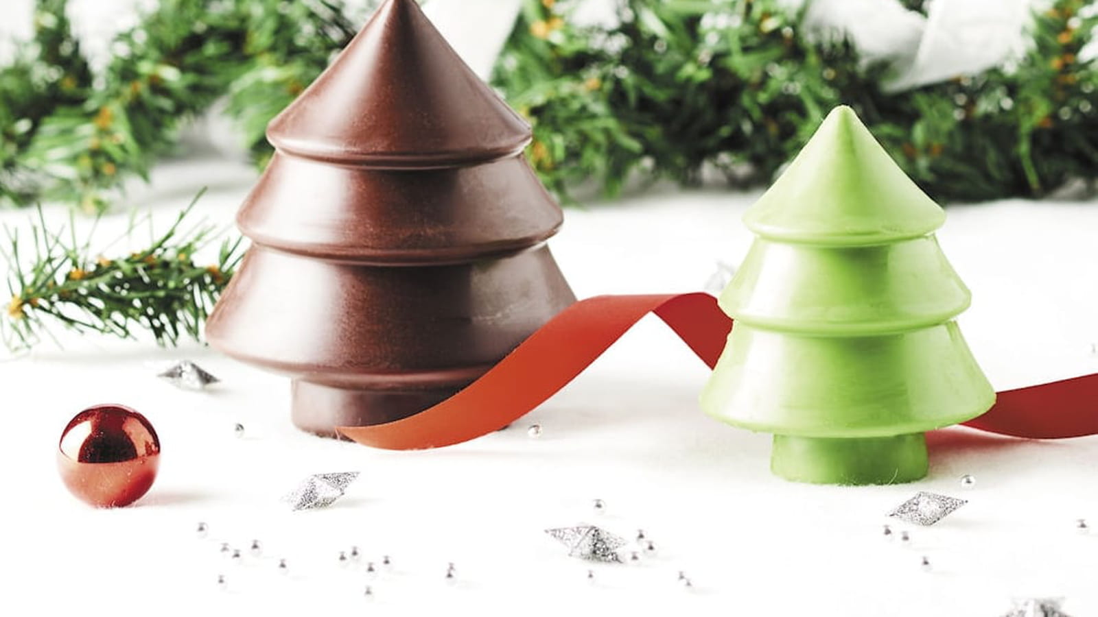 Moules sapins en chocolat