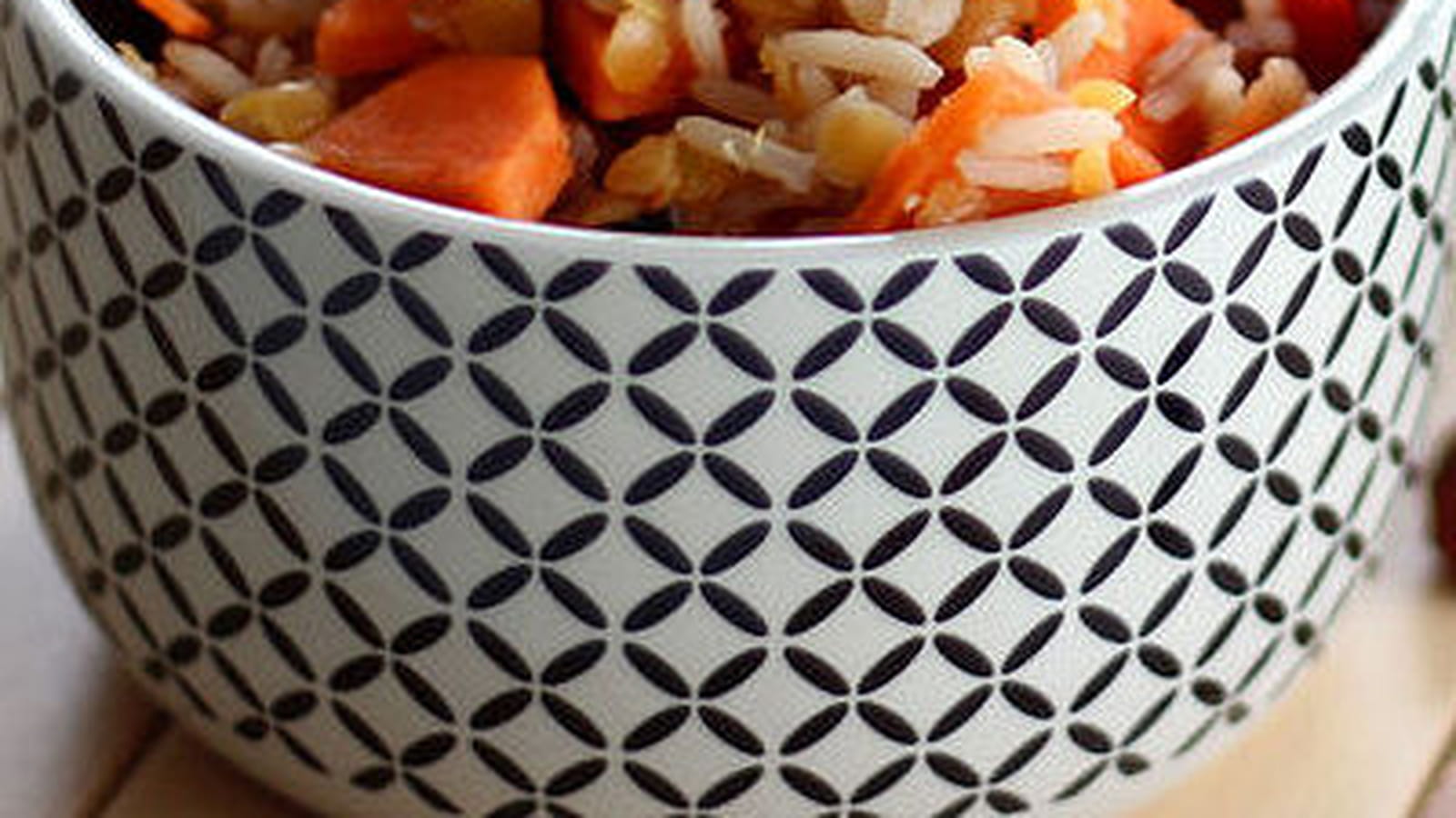 Salade aux trois riz et lentilles de corail