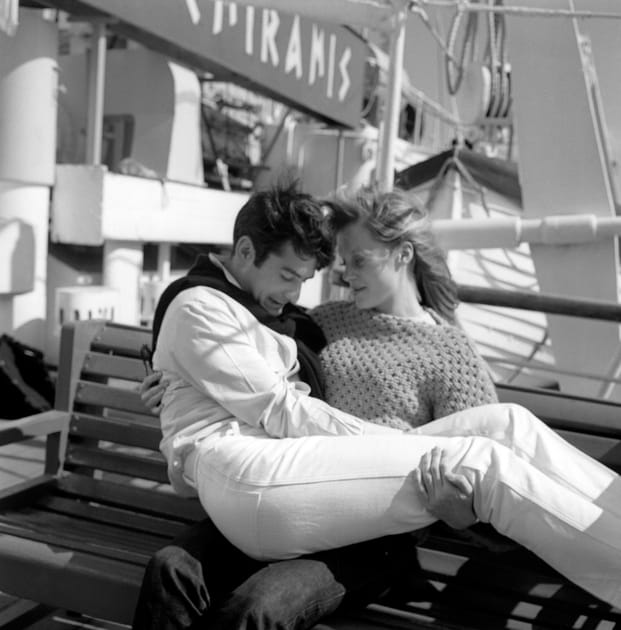 Avec Jean-Claude Brialy sur le tournage du film "La chasse à l'homme"