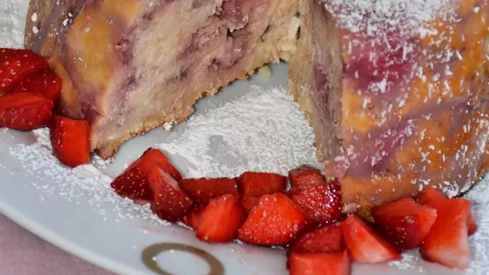 Pudding aux fraises & noix de coco