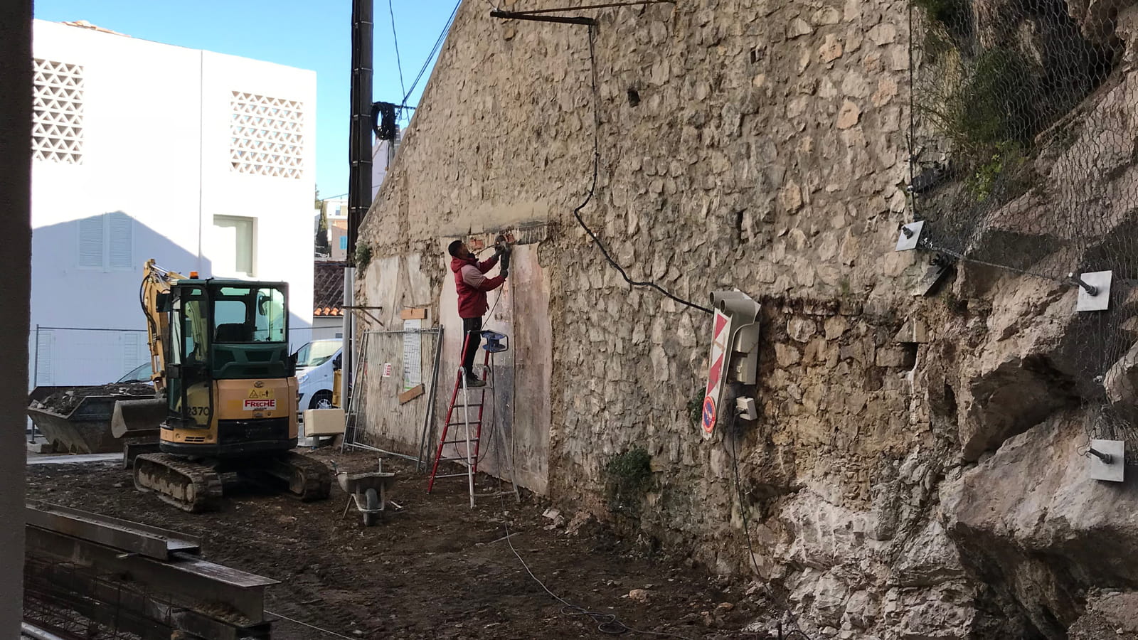 Mur avant travaux 