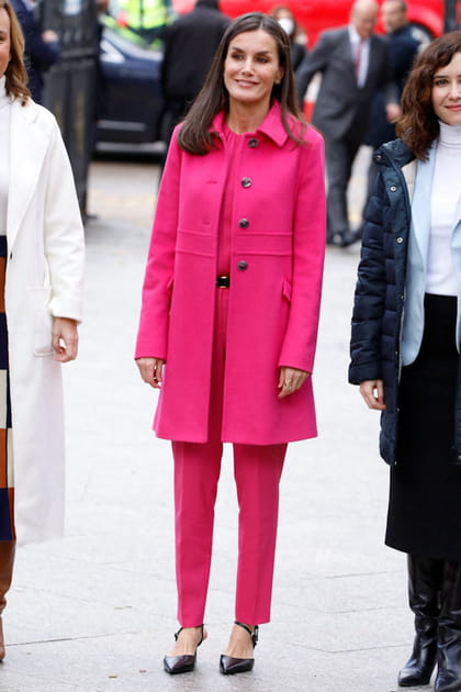 Letizia d'Espagne en ensemble rose
