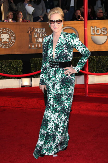 Apr&egrave;s&nbsp;: Meryl Streep &agrave; 61&nbsp;ans en robe longue imprim&eacute;e
