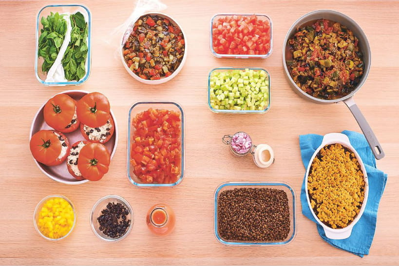 Le menu d'&eacute;t&eacute; batch cooking de Caroline Pessin (Hachette Cuisine)