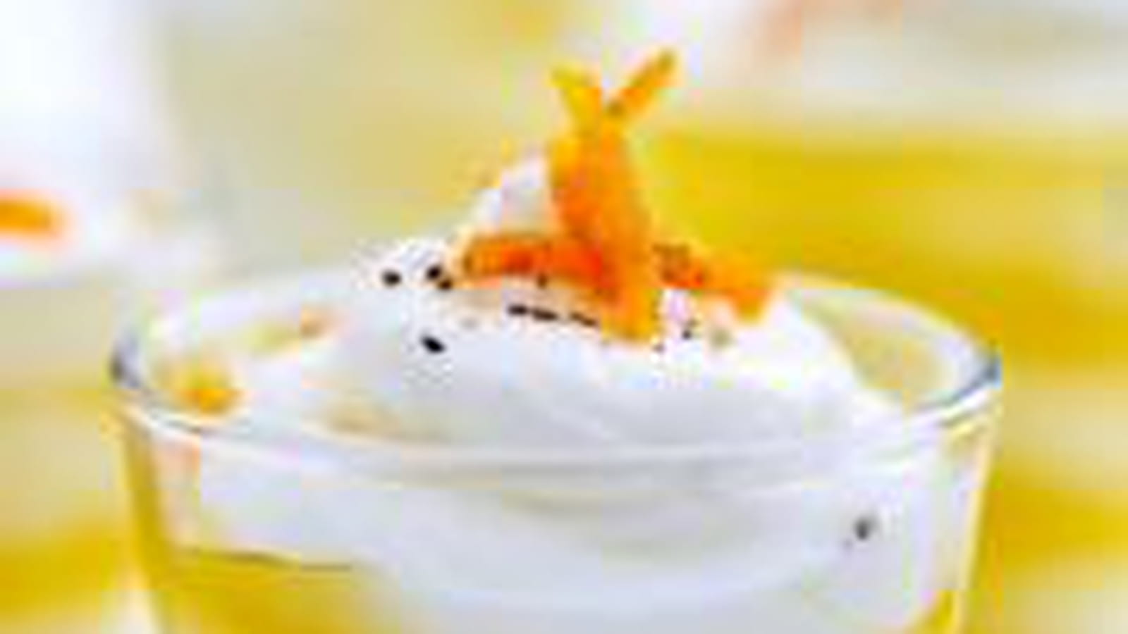 Crème glacée au fromage blanc, huile d'olive et agrume confit