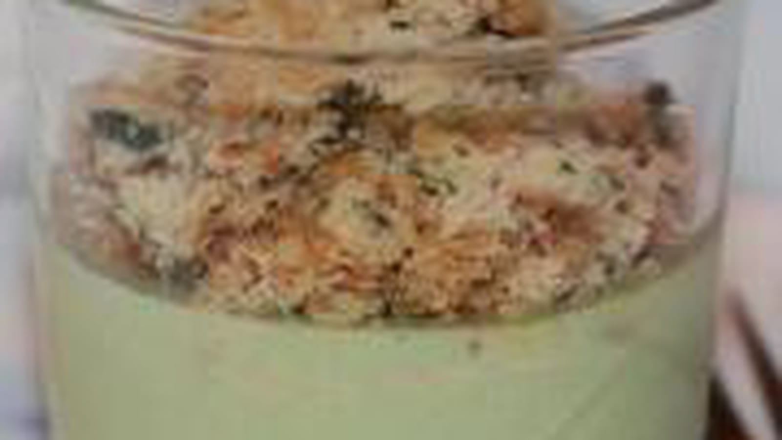 Panna cotta petits pois et crumble