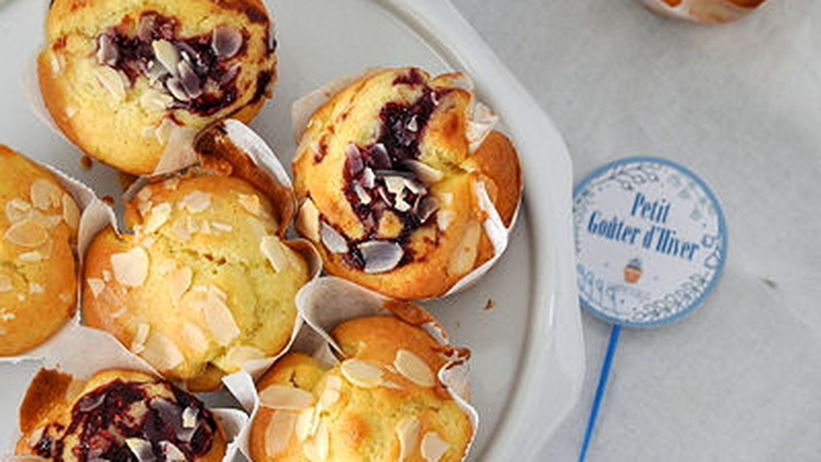 Muffin pomme amande confiture