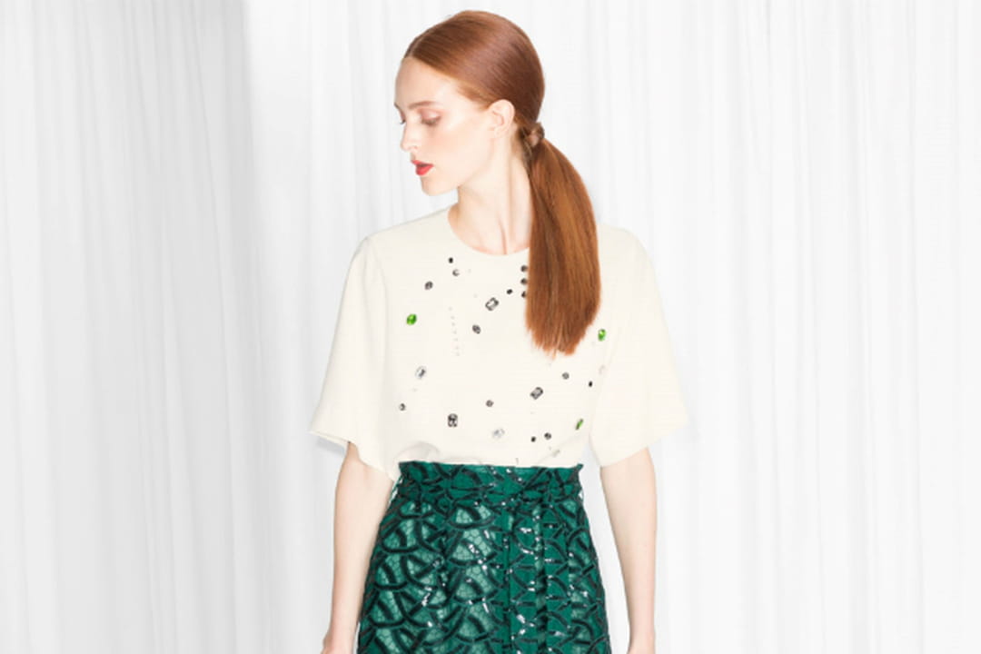 Other Stories - Mini-jupe color block - Noir et blanc
