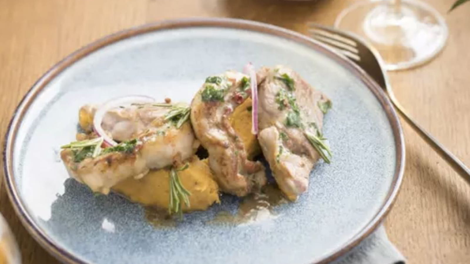 Côtes d'agneau du Poitou-Charentes et sa purée de patate douce