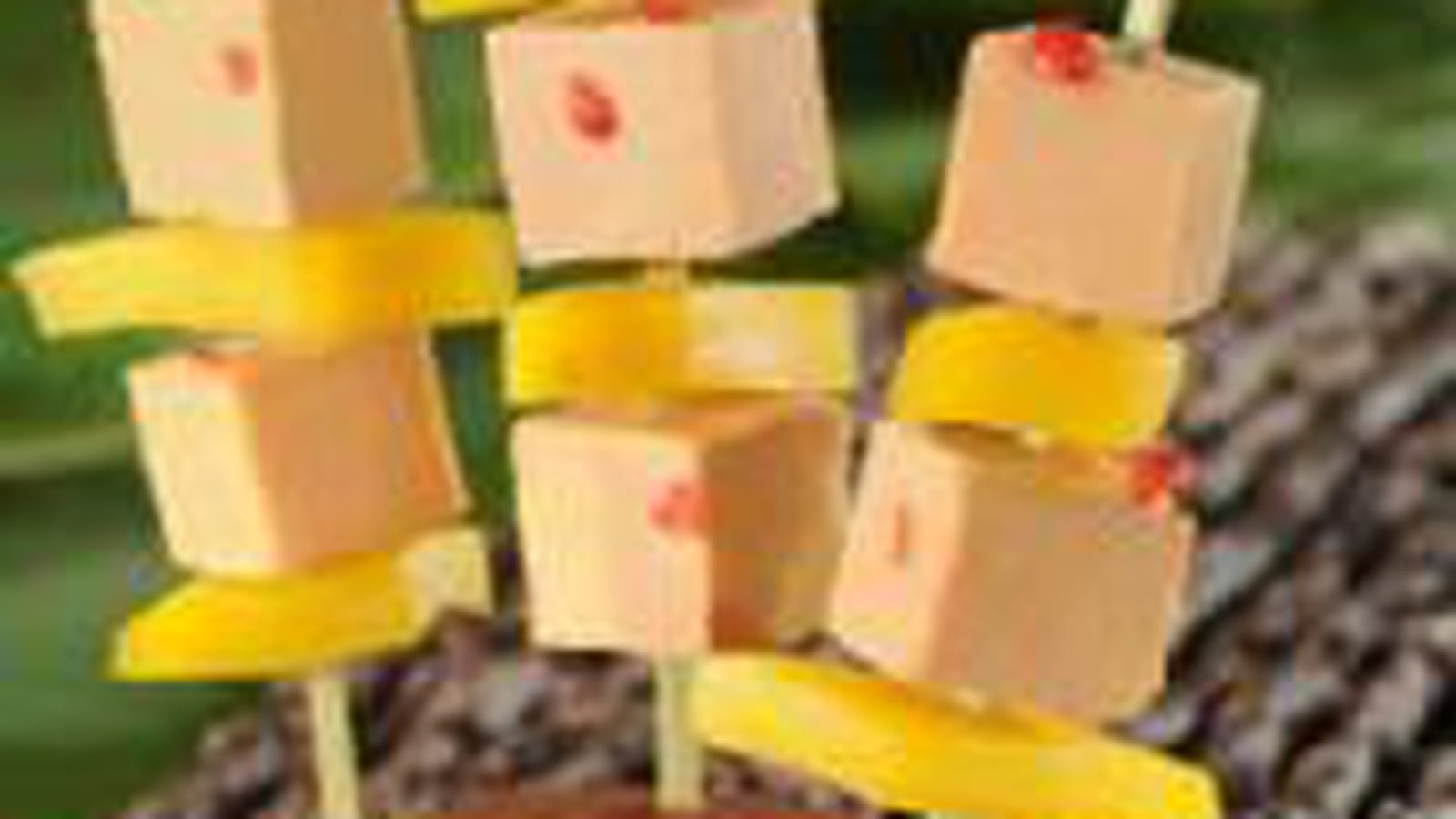 Brochette de foie gras à la mangue