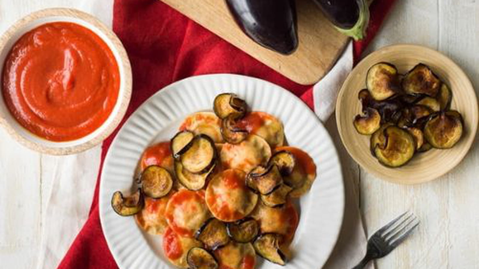 Ravioli bio au blé complet, épinards, ricotta & fromage burrata à la sicilienne