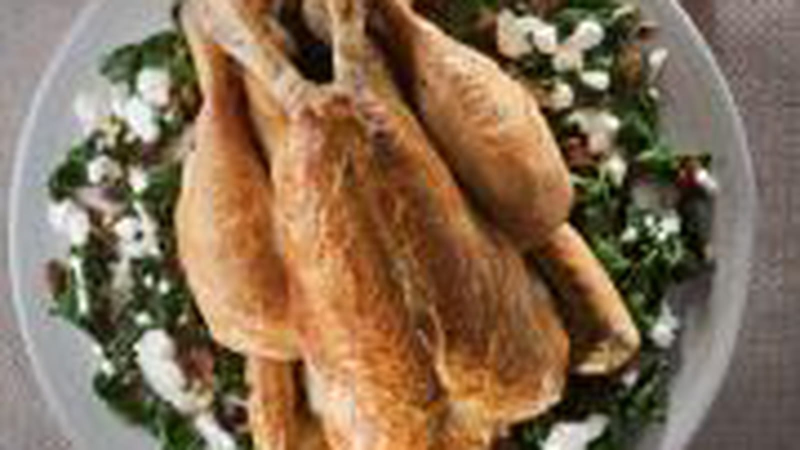 Chapon fermier et épinards