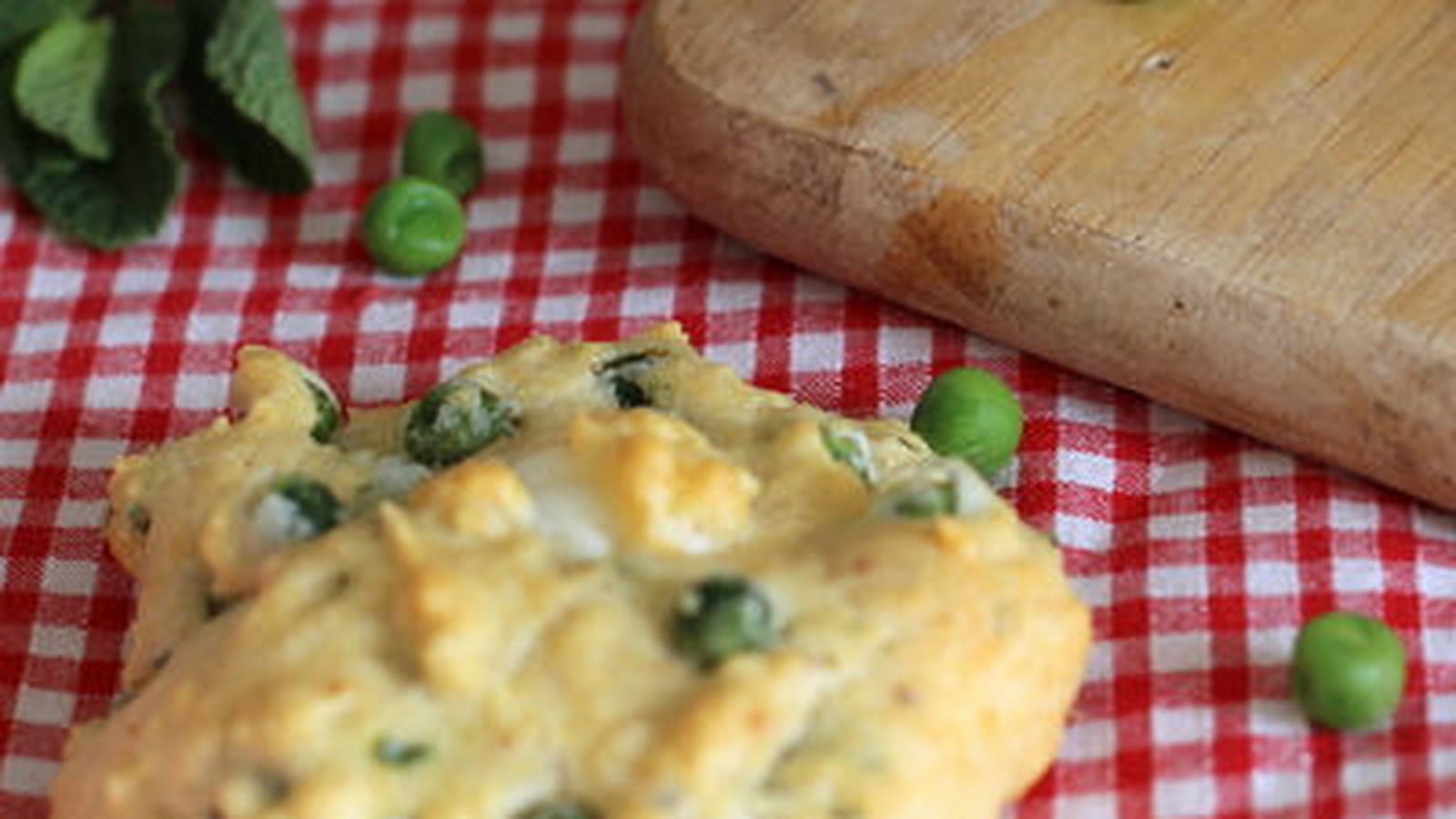 Cookies petits pois, fêta et menthe
