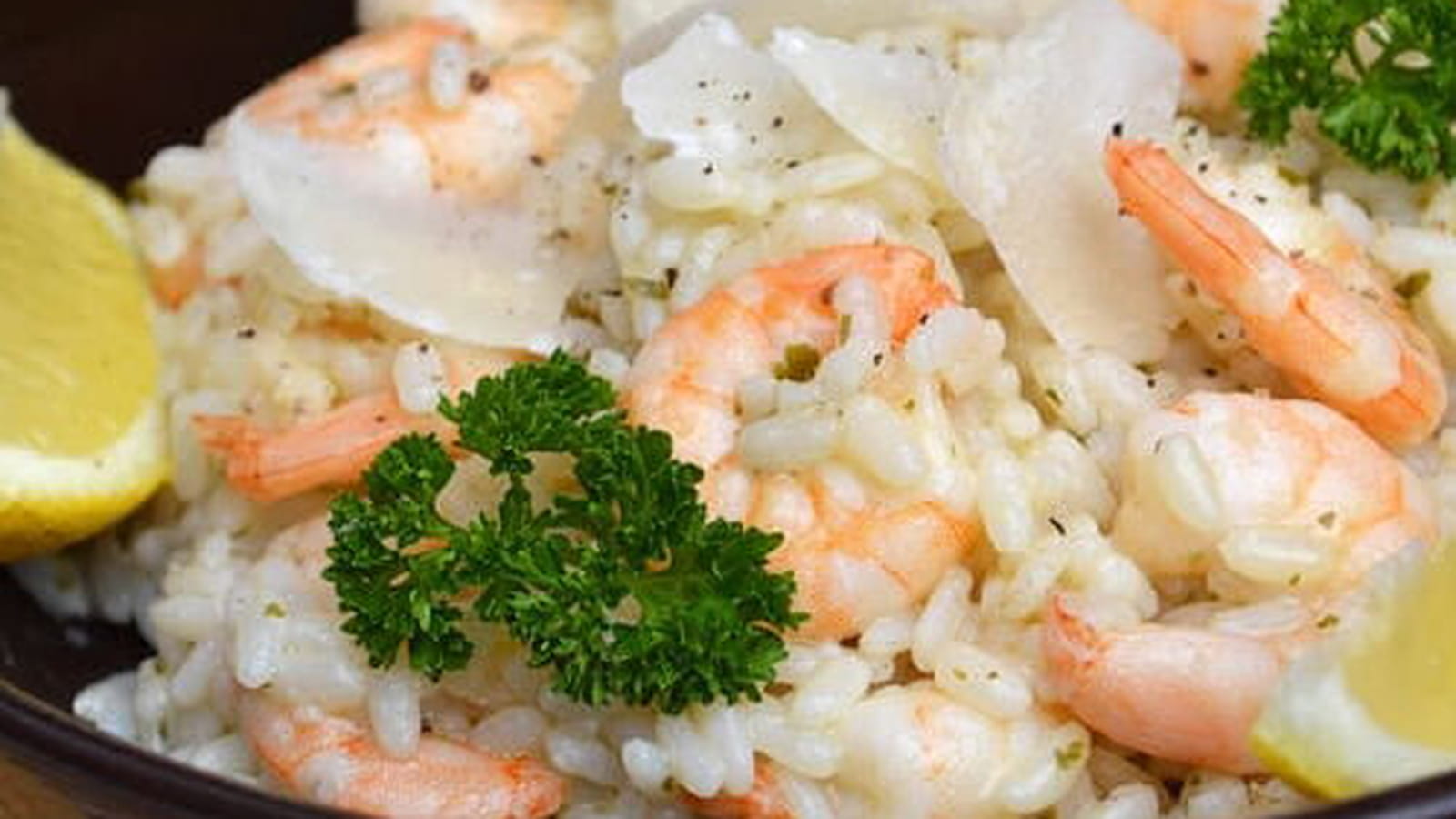 Risotto aux scampi à l'ail, parmesan et citron