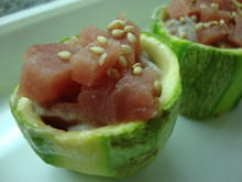 Bouchons de courgette au tartare de thon rouge : Etape 3