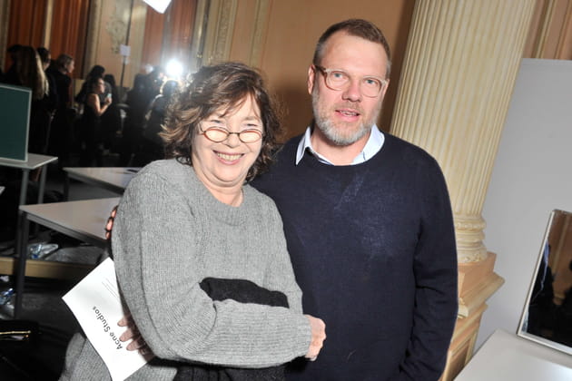Jane Birkin avec Jonny Johansson, backstage Acne Studios show