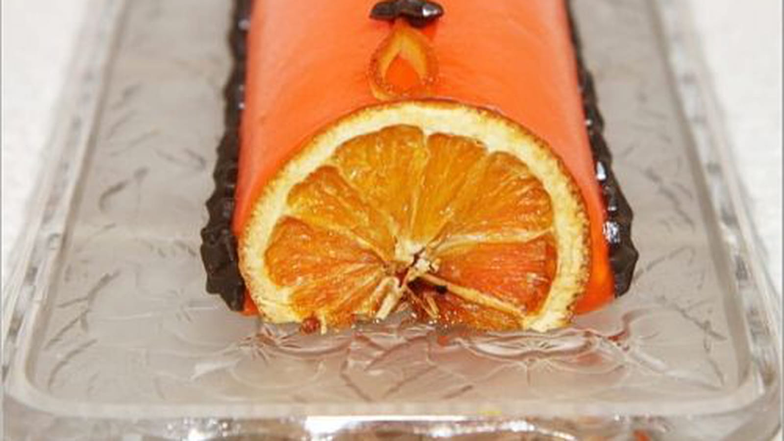 Bûche de Noël à l'orange et truffes au chocolat