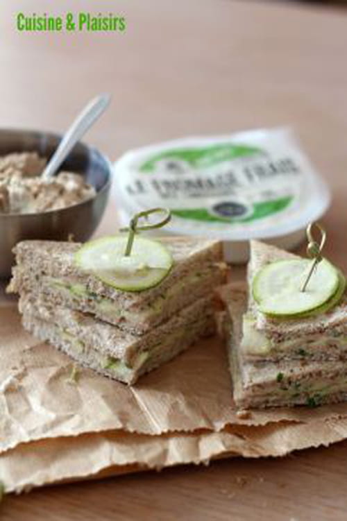 Club sandwiches thon, fromage frais et courgettes