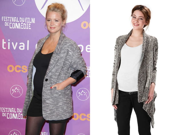 Virginie Efira : une veste gris chiné