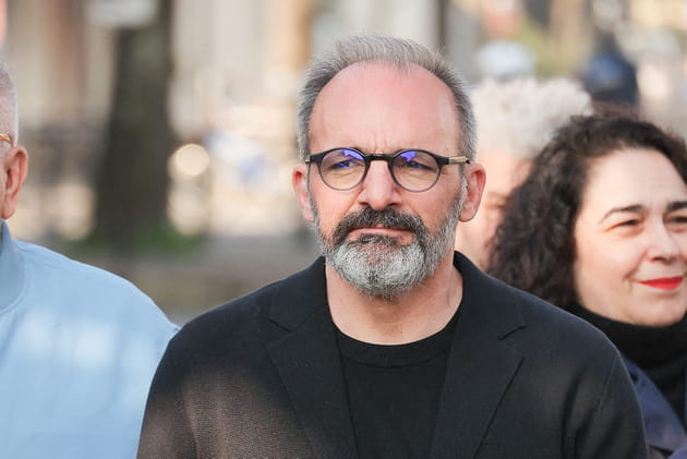 Le com&eacute;dien David Salles aux obs&egrave;ques de son ami de longue date Bruno Salomone