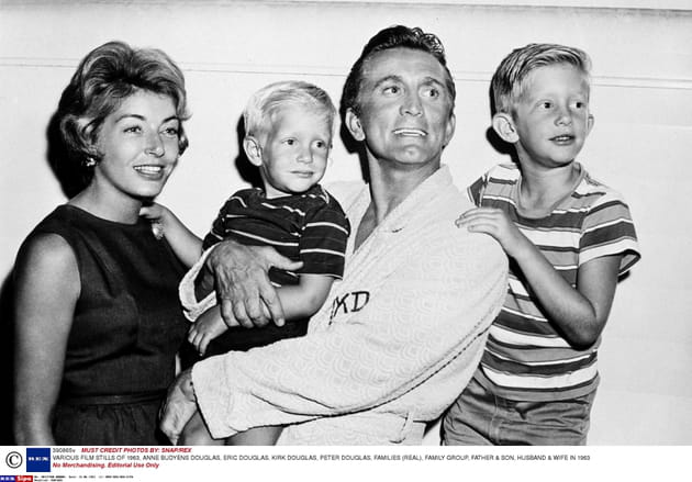 Kirk, Anne et leurs deux fils en 1963