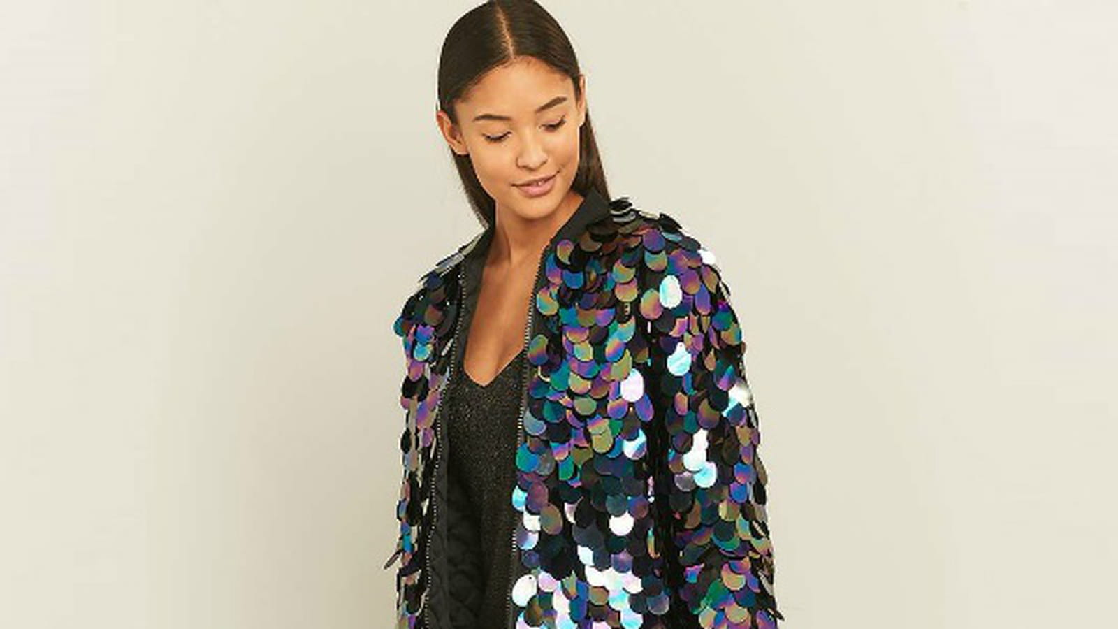 Blouson d'aviateur et robe lurex de Sparkle & Fade