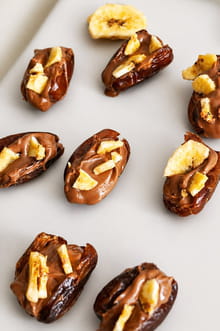 Dattes fourrées au chocolat, caramel et banane : Etape 3
