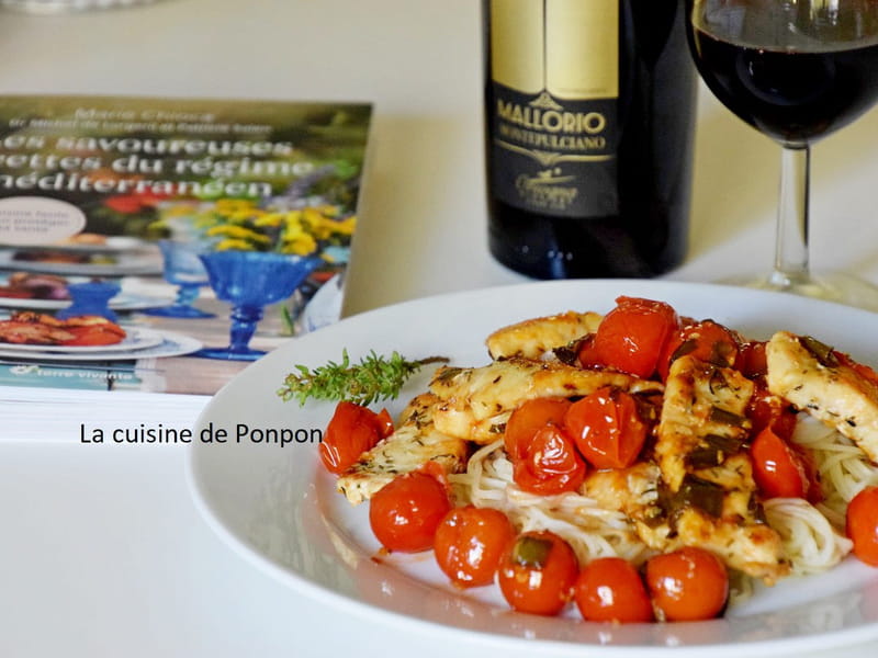 Recette Escalope de poulet au citron et tomates cerises