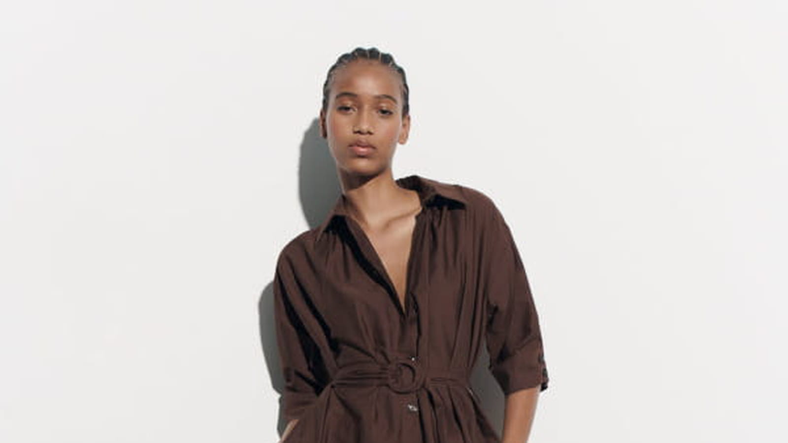 Robe chemise marron Zara 