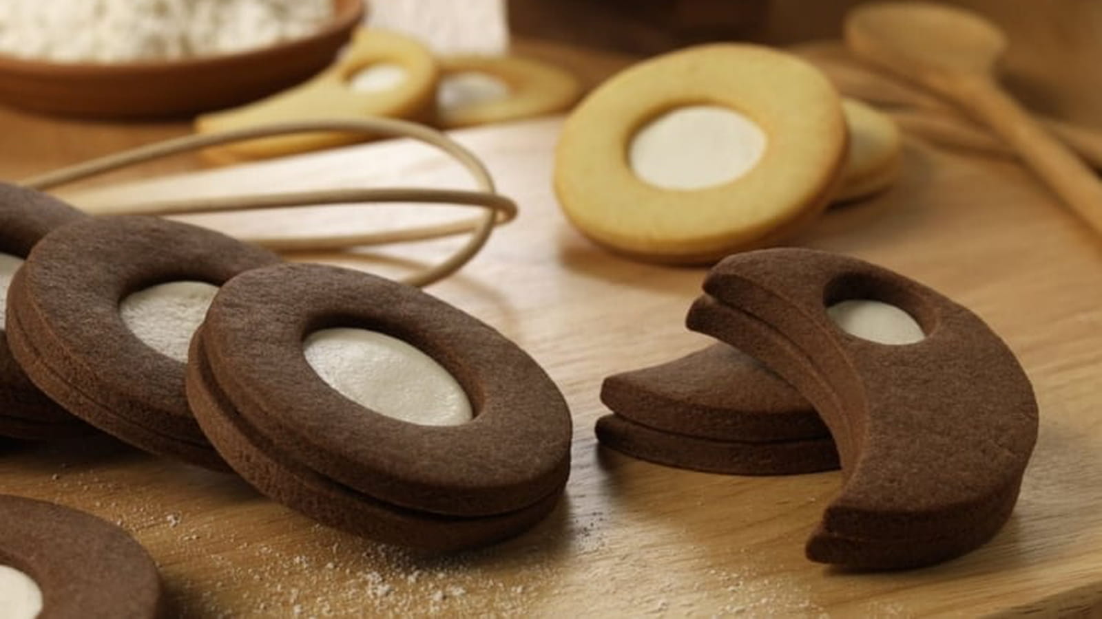 Sablés chocolat fourrés au Kiri