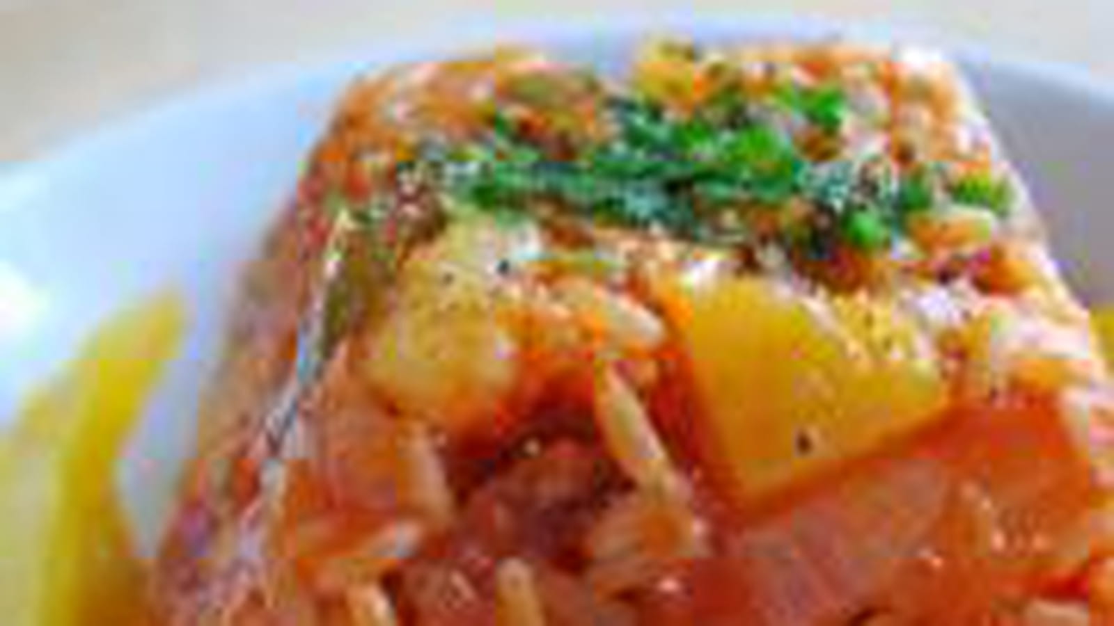 Riz chorizo poivrons ananas