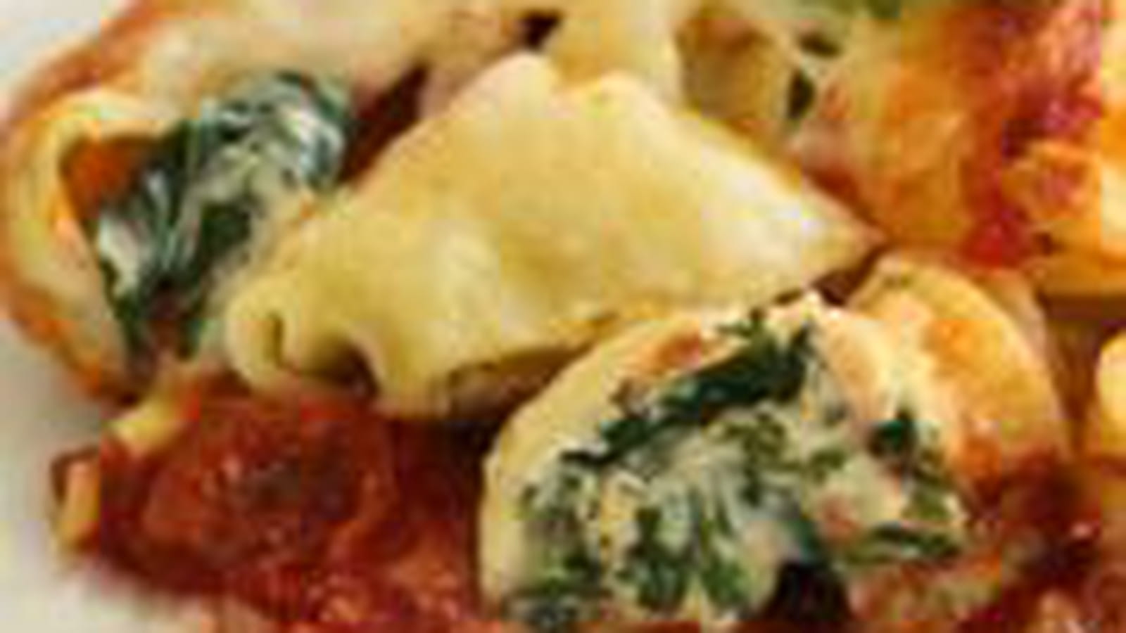 Gratin de pâtes farcis aux épinards