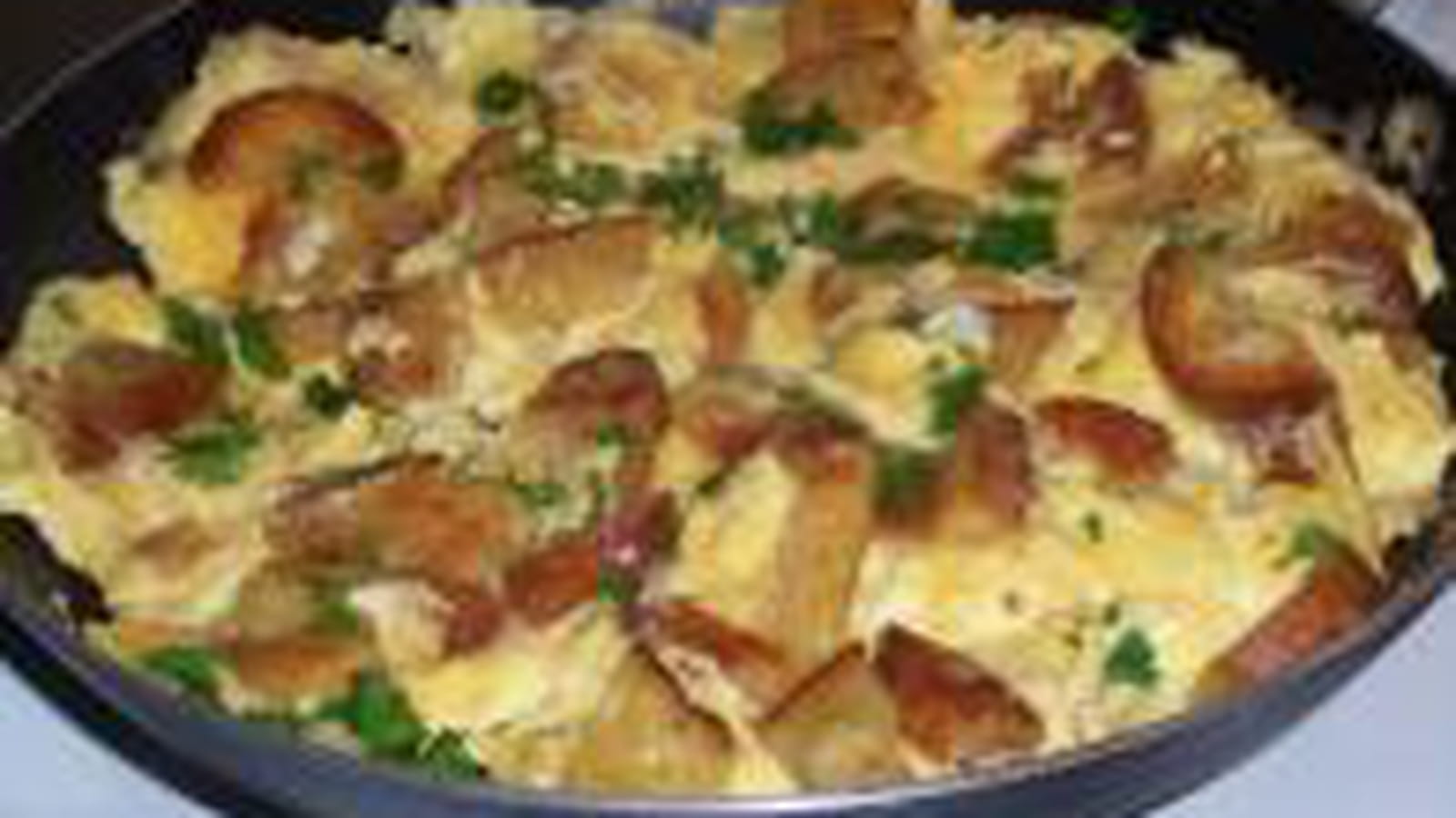 Omelette au pain grillé