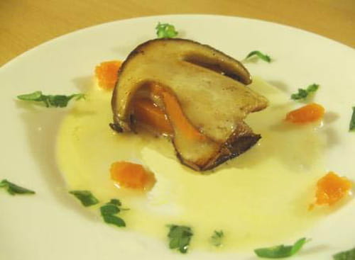 Millefeuille de cèpes au potiron et agrumes