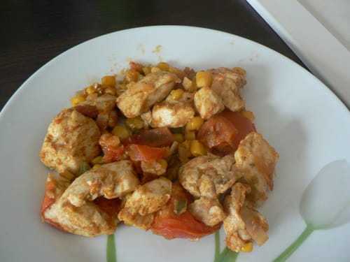Poulet épicé façon wok