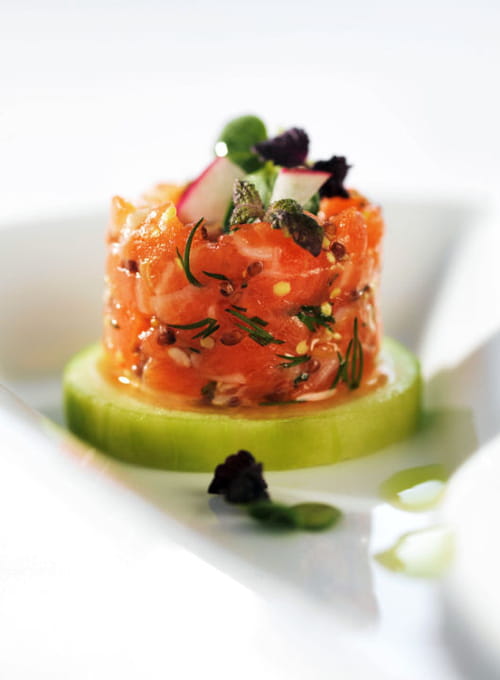 Tartare de truite et concombre
