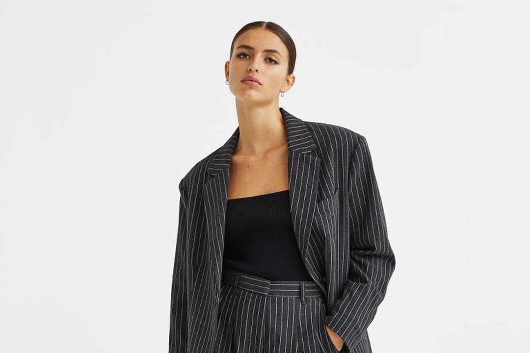 Pantalon Habillé DNKY Essentials - Taille 34/34, Rayures Anthracite, Neuf Avec étiquettes, Style Classique