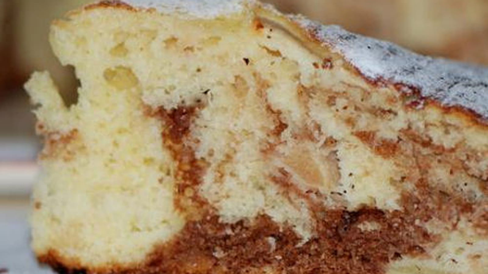 Gâteau au yaourt marbré au pommes et chocolat